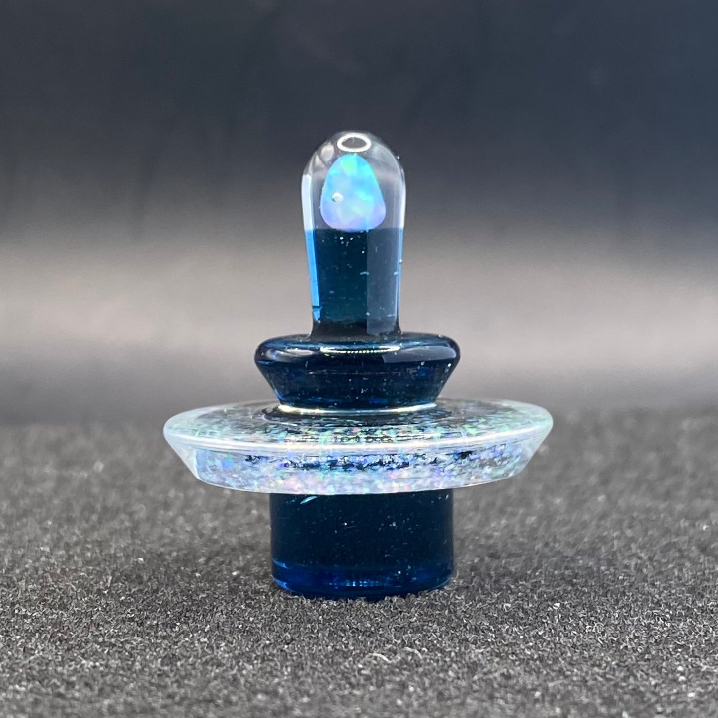 Fortunate Glass - Blue Stardust Crushed Opal Slurper/Blender Plug Cap