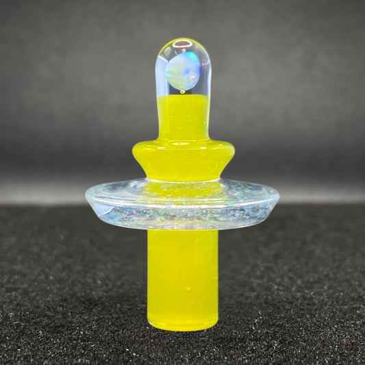 Fortunate Glass - Lemon Drop Crushed Opal Control Tower Plug Cap