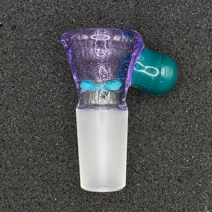 Brian Sheridan - 18mm 3-Hole Glass Bowl Slide - Purple Lollipop / Agua Azul