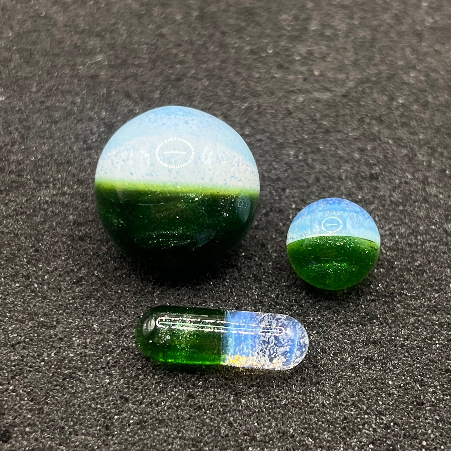 Captain Tokez Dual Color Marble Set - Green Stardust / Secret White