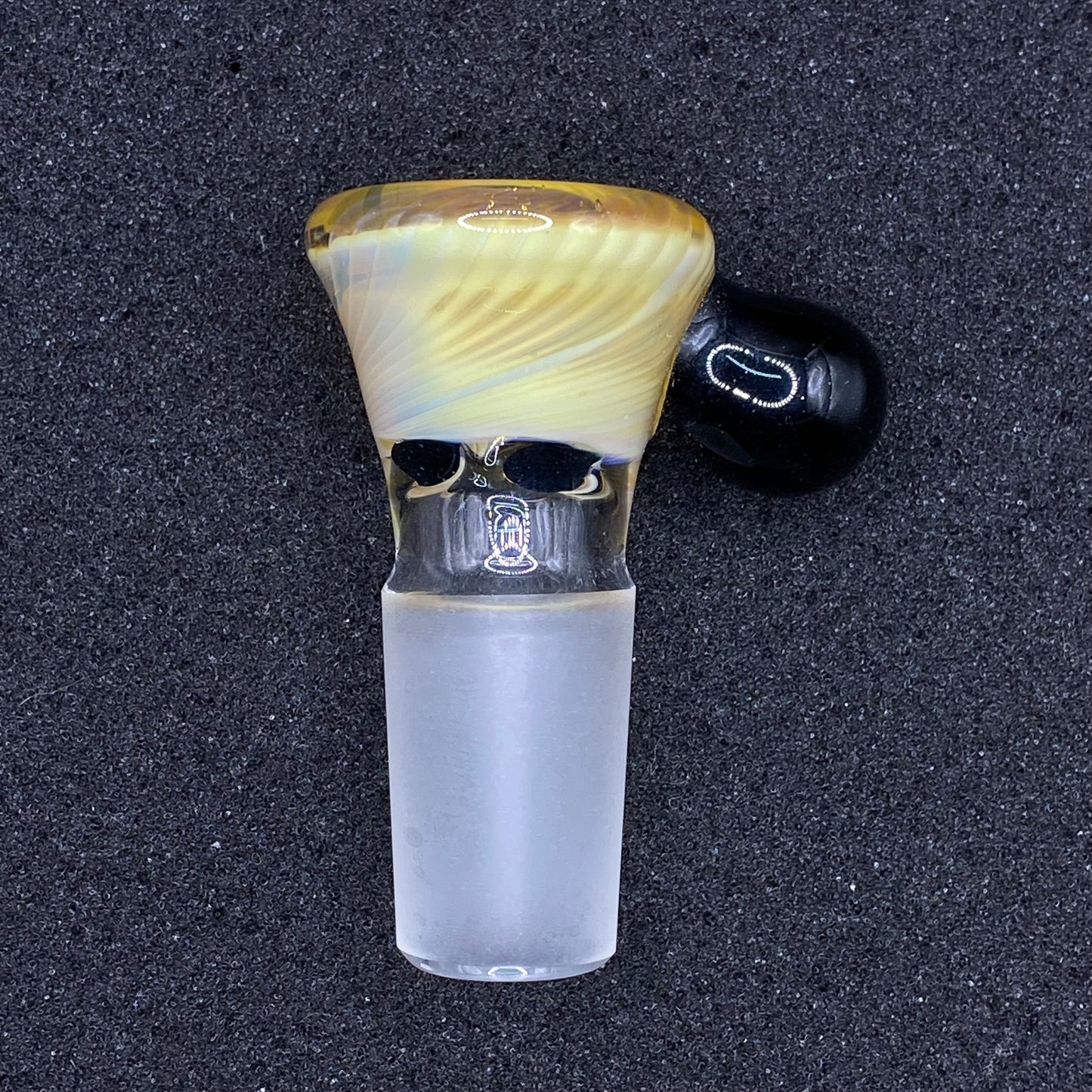 Brian Sheridan - 18mm 3-Hole Glass Bowl Slide - Yellow Elvis / Galaxy