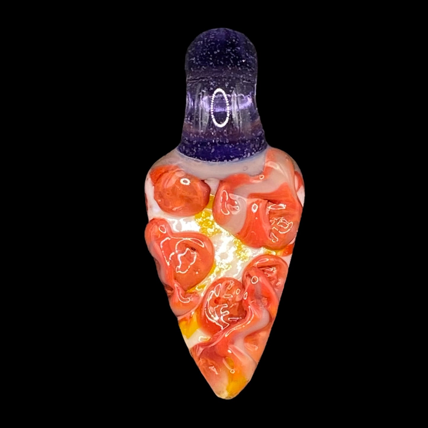 904 Pizza Boy - Slice of Pepperoni Pizza Glass Pendant