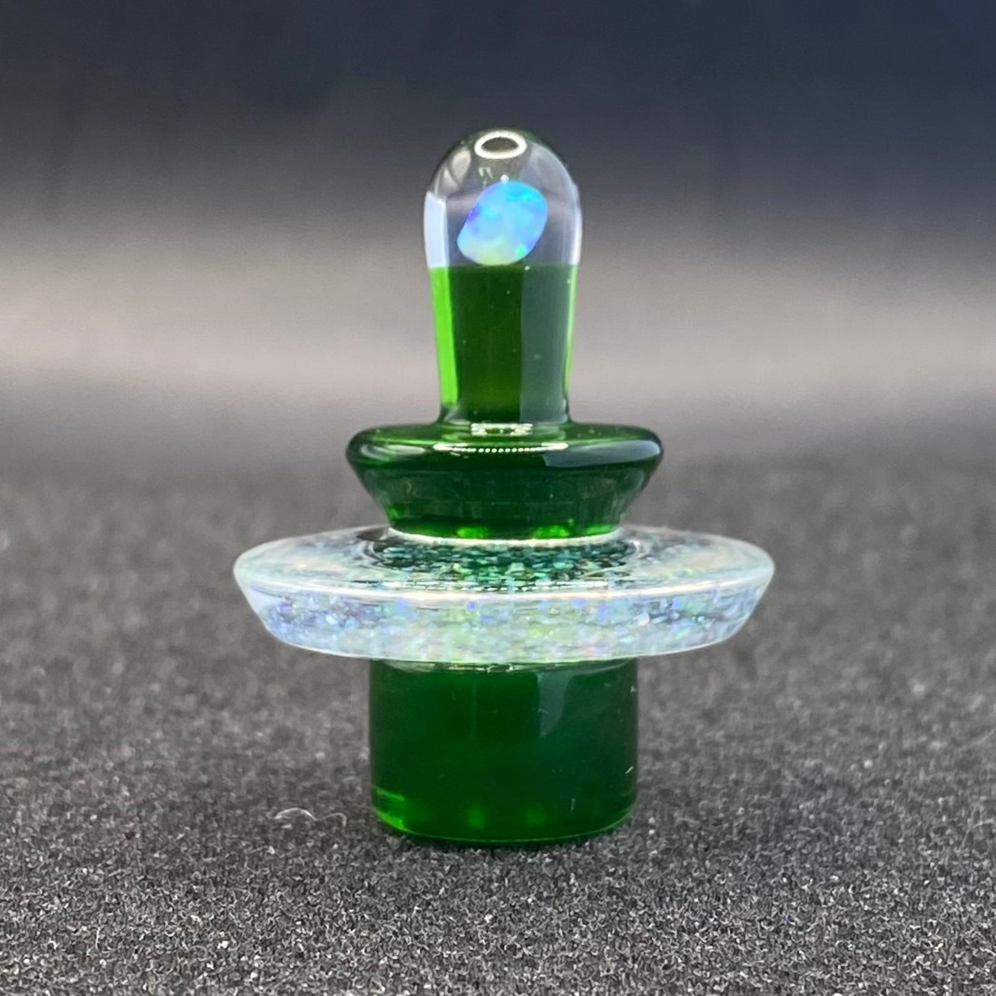 Fortunate Glass - Portland Green Crushed Opal Slurper/Blender Plug Cap