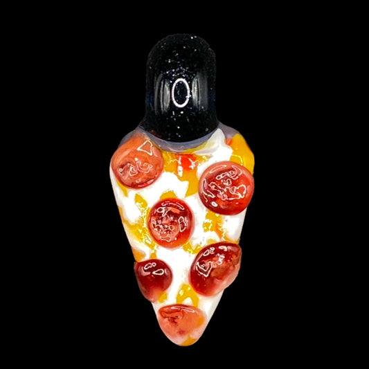 904 Pizza Boy - Slice of Pepperoni Pizza Glass Pendant