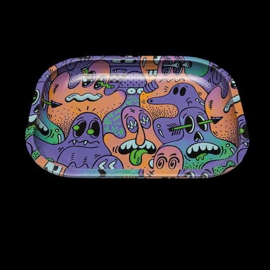 Neon Ghosts Rolling Tray W/ Lid – (Small)