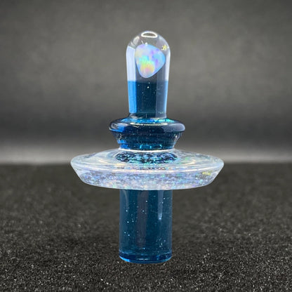 Fortunate Glass - Blue Stardust Crushed Opal Control Tower Plug Cap