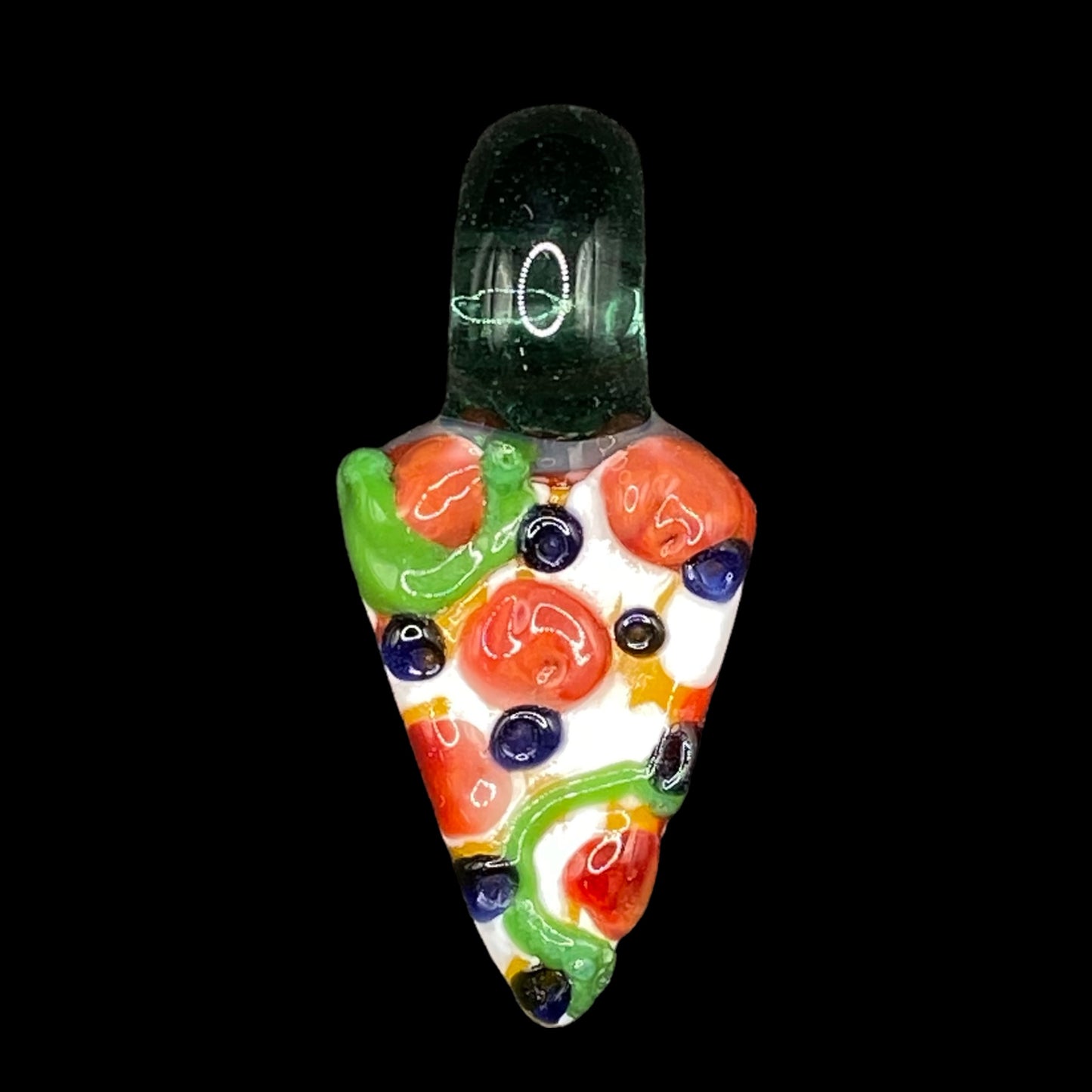 904 Pizza Boy - Slice of Supreme Pizza Glass Pendant