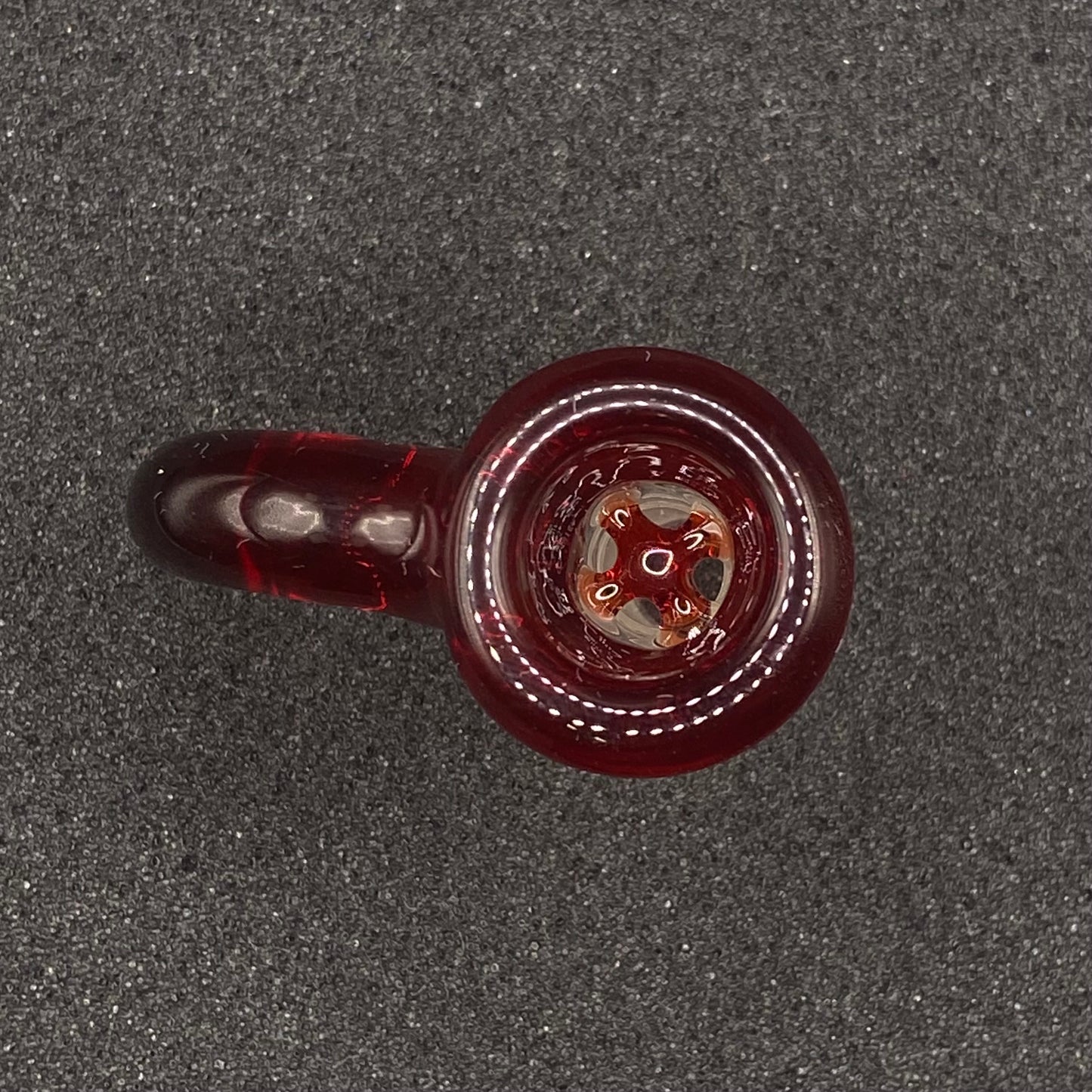 CW Glass Art - 14mm 4-Hole Glass Slide Bowl - Pomegranate