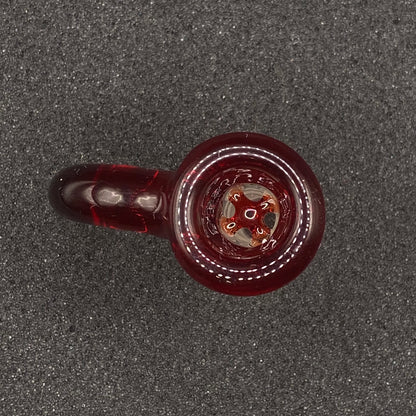 CW Glass Art - 14mm 4-Hole Glass Slide Bowl - Pomegranate