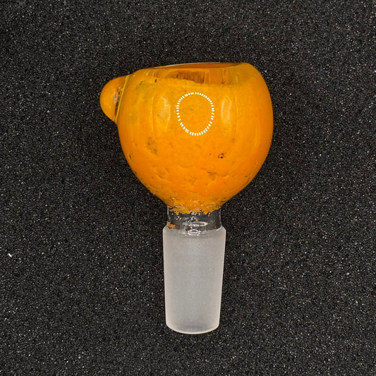 420 Glass - 14mm Single Hole Orange Glass Bowl Slide