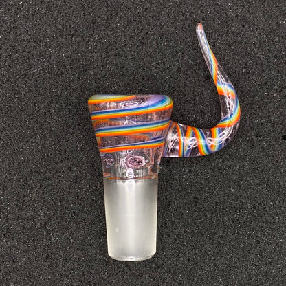 Brian Sheridan - 18mm 3-Hole Glass Bowl Slide - Pino Lollipop / Rainbow