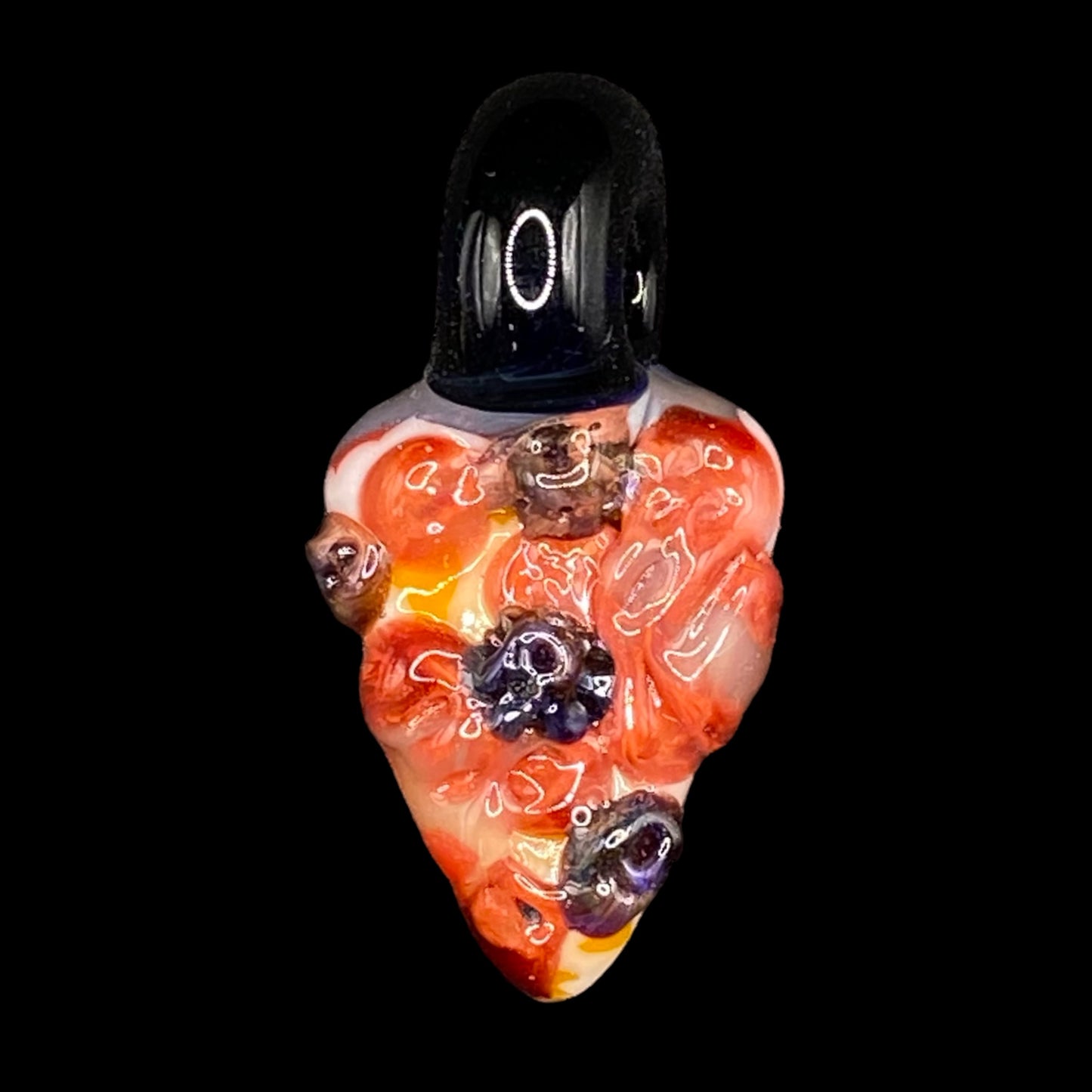 904 Pizza Boy - Slice of Pepperoni and Sausage Pizza Glass Pendant