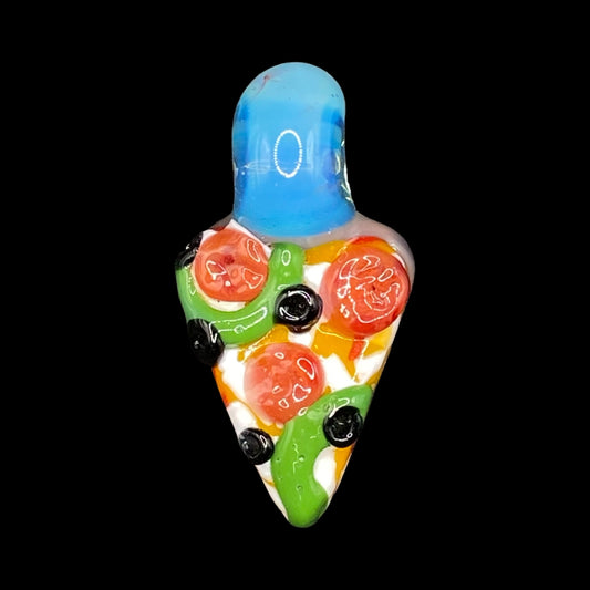 904 Pizza Boy - Slice of Supreme Pizza Glass Pendant