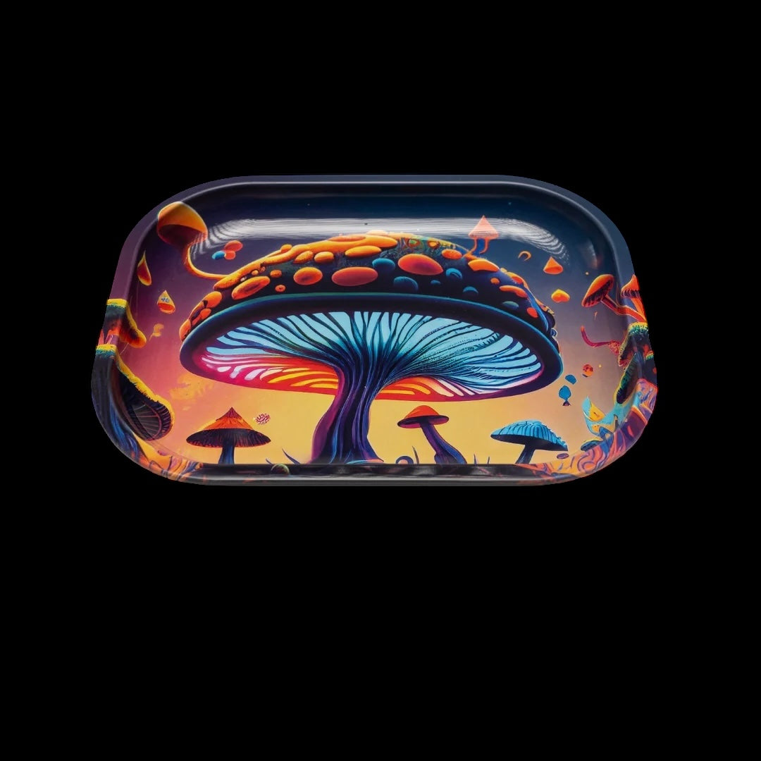 Mushroom Forest Rolling Tray W/ Lid – (Small)