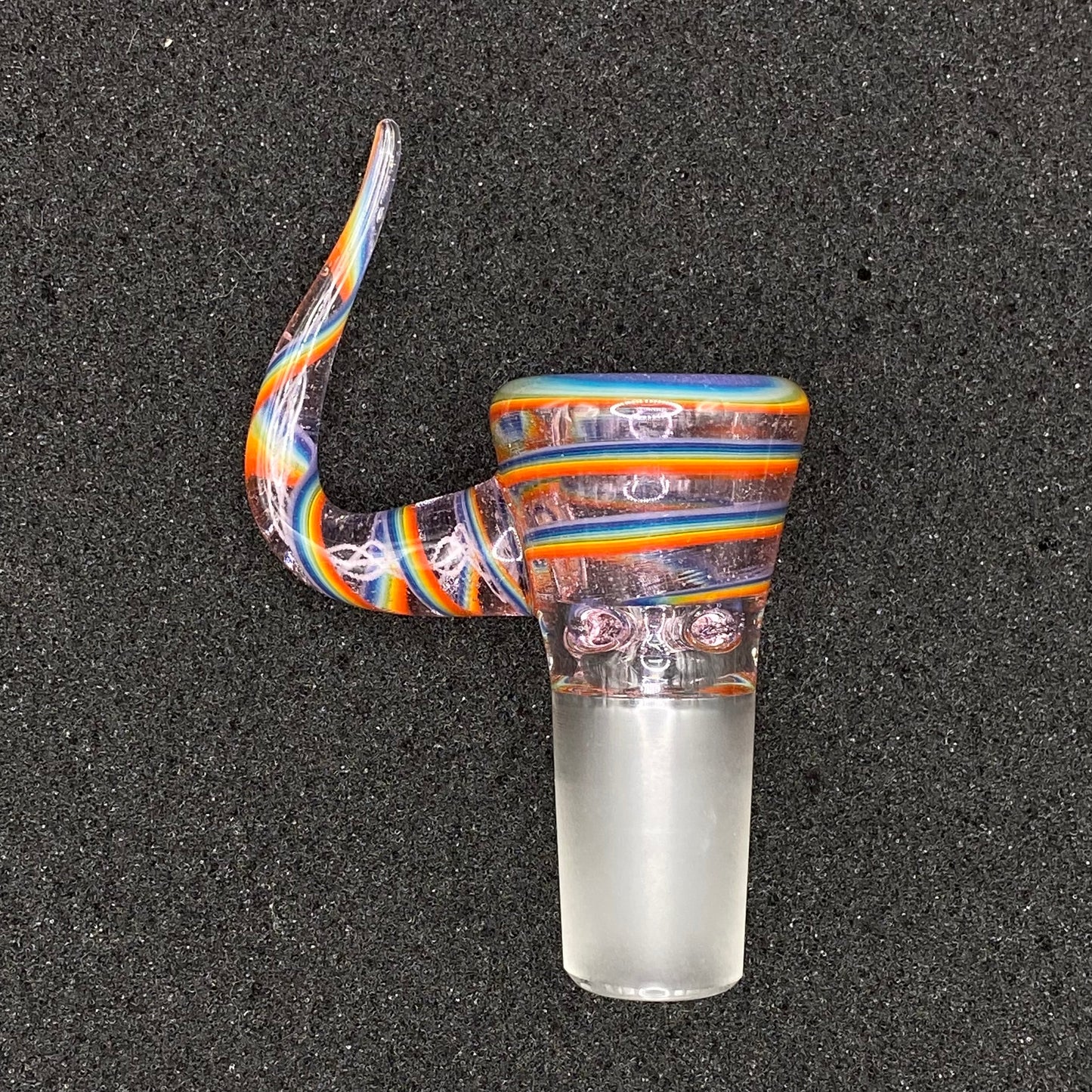 Brian Sheridan - 18mm 3-Hole Glass Bowl Slide - Pino Lollipop / Rainbow