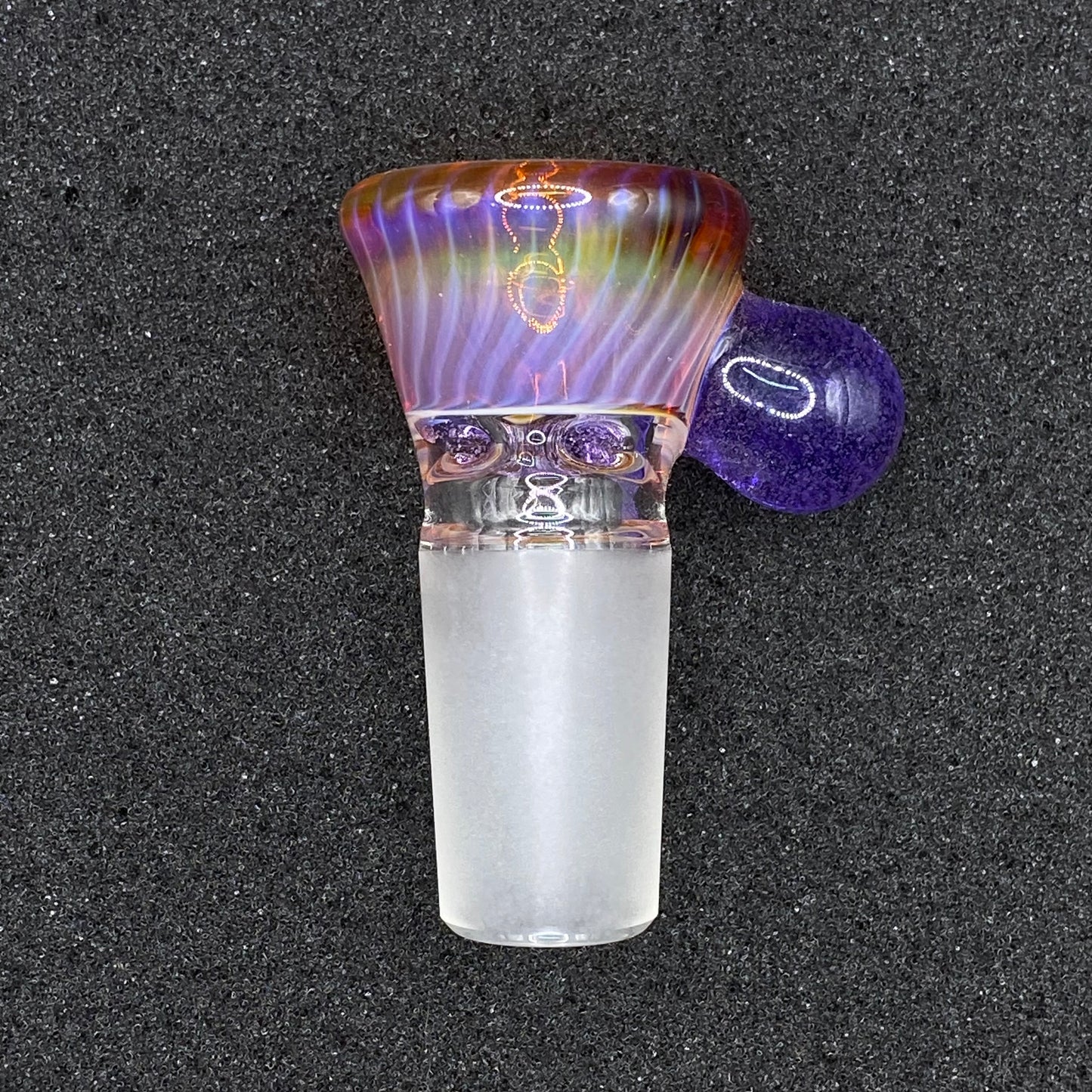Brian Sheridan - 18mm 3-Hole Glass Bowl Slide -  Lokis Lipstick / Purple Lollipop