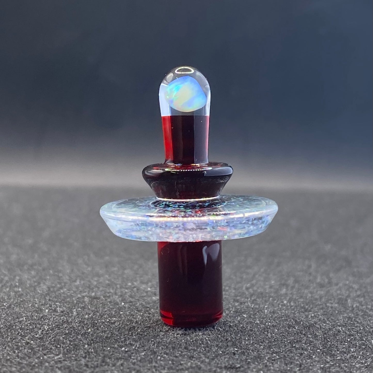 Fortunate Glass - Red Elvis Crushed Opal Control Tower Plug Cap