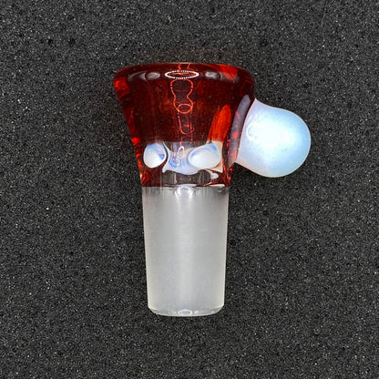 Brian Sheridan - 18mm 3-Hole Glass Bowl Slide - Pomegranate / Secret White