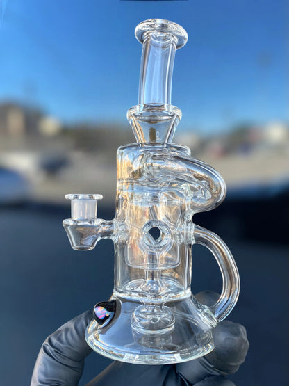 Clear Fab Bloop Klein Recycler by Evan Chait Glassworks