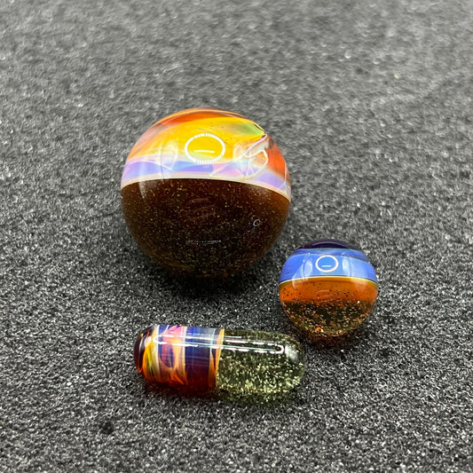 Captain Tokez Dual Color Marble Set - Amber Purple / Elixir