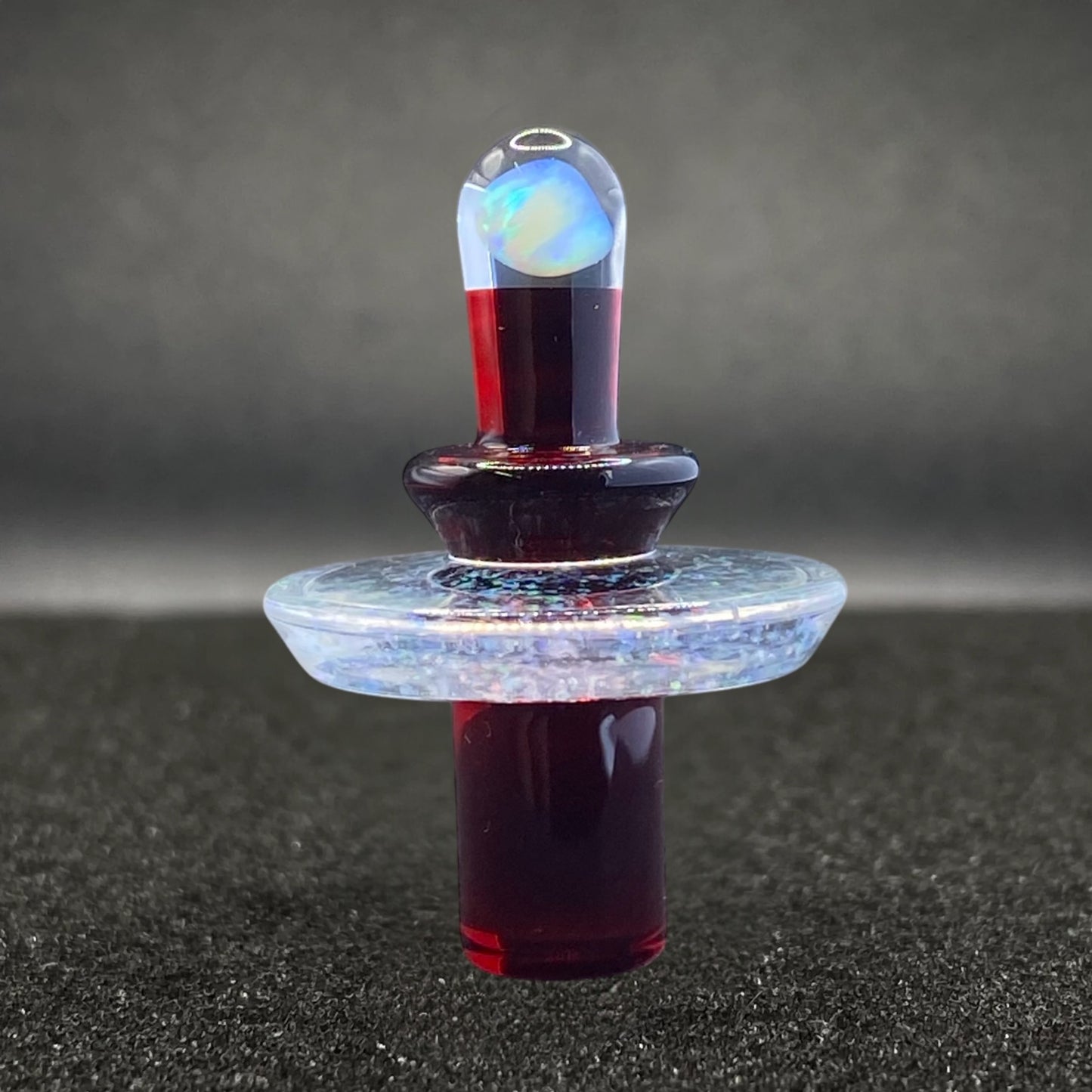 Fortunate Glass - Red Elvis Crushed Opal Control Tower Plug Cap