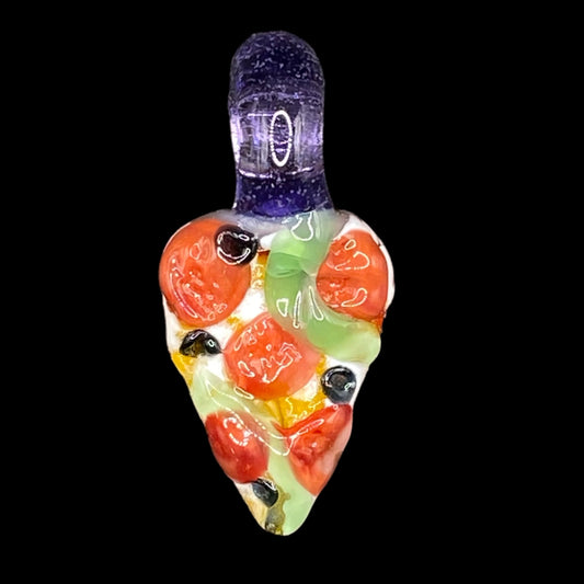 904 Pizza Boy - Slice of Supreme Pizza Glass Pendant