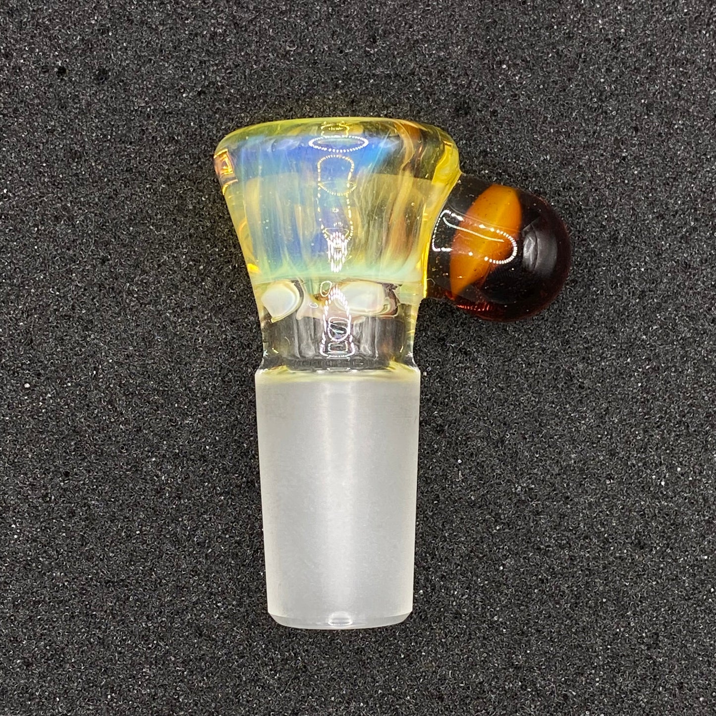 Brian Sheridan - 18mm 3-Hole Glass Bowl Slide -  NS Yellow / Yellow Elvis