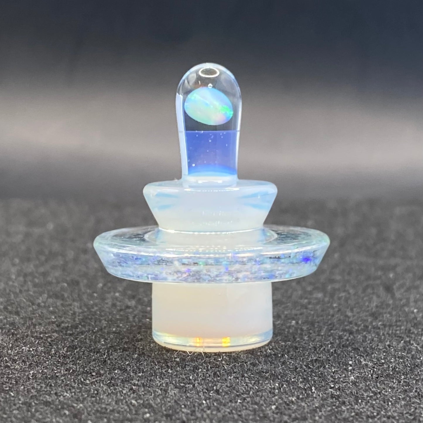 Fortunate Glass - Ghost Crushed Opal Slurper/Blender Plug Cap