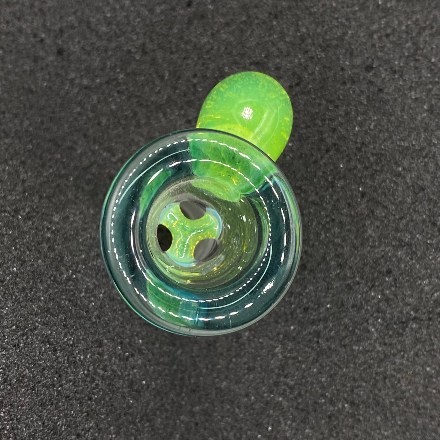 Brian Sheridan - 18mm 3-Hole Glass Bowl Slide - Glacier Blue / Sunset Slyme