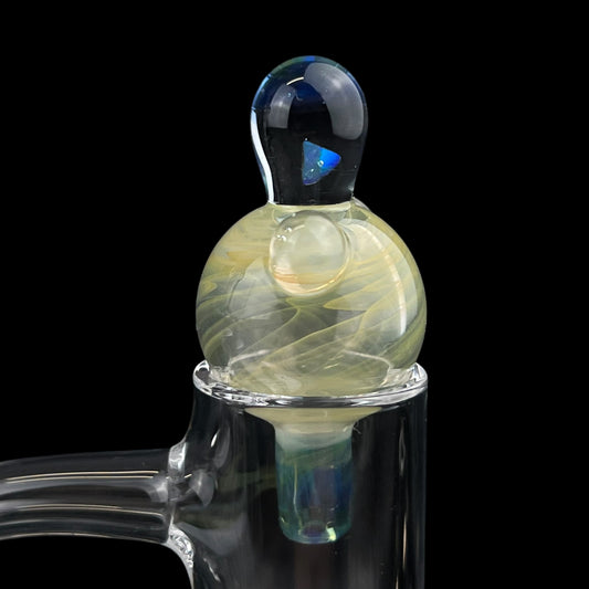 Dabfigalo - 25mm Fume w./ Blue Stardust Accents Bubble Cap