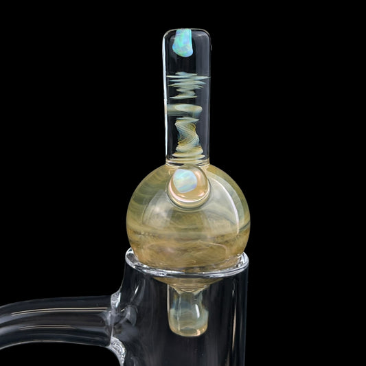 Dabfigalo - 25mm Gold & Silver Fume w/ White Opal Bubble Cap