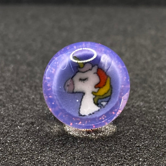 Keys Glass - Rainbow Unicorn Marble Top