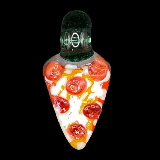 904 Pizza Boy - Slice of Pepperoni Pizza Glass Pendant