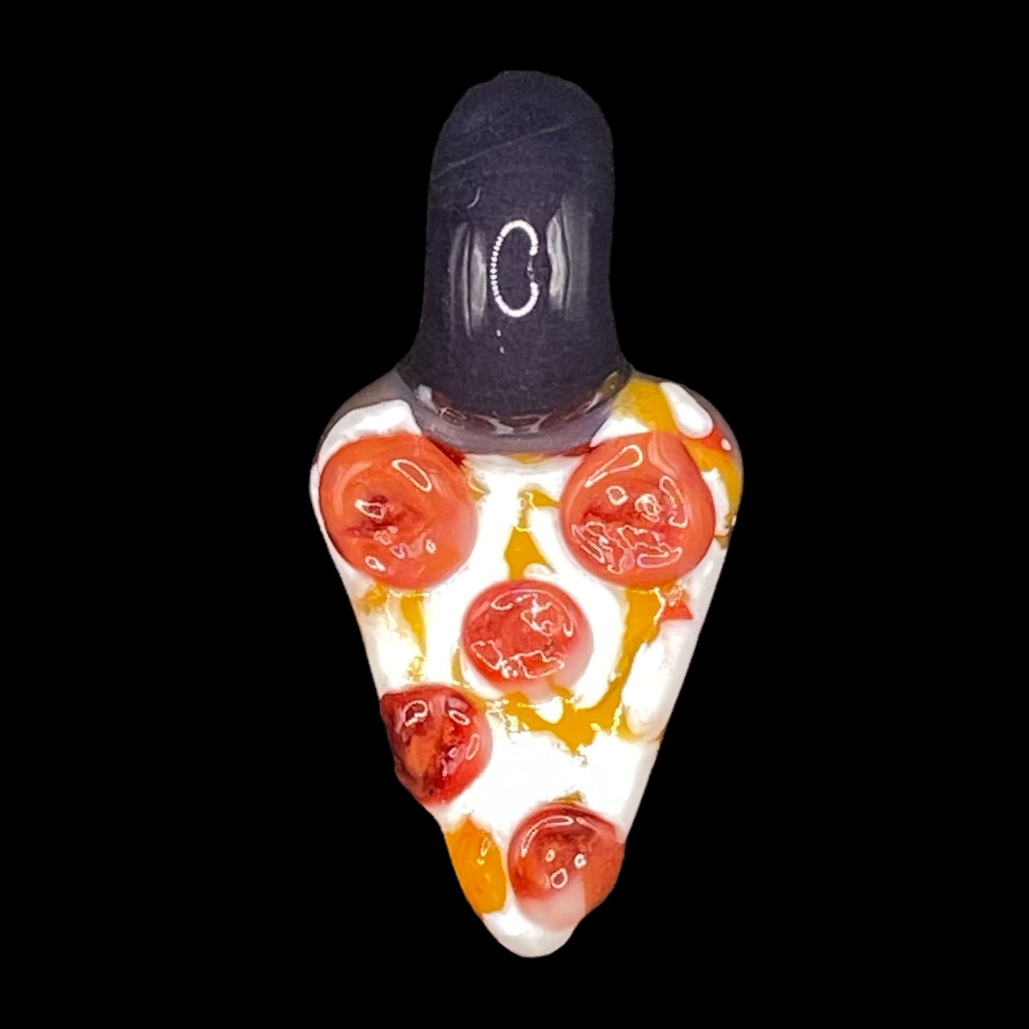 904 Pizza Boy - Slice of Pepperoni Pizza Glass Pendant