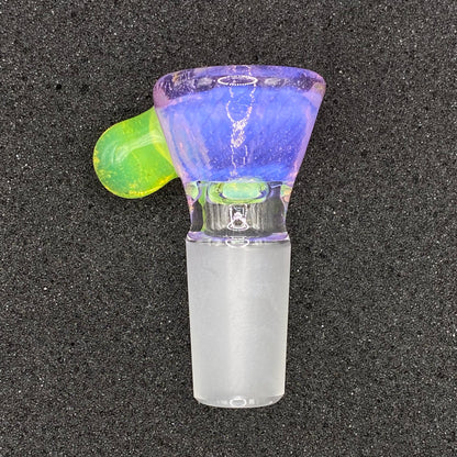 Brian Sheridan - 18mm 3-Hole Glass Bowl Slide -  Purple Lilac / Sunset Slyme