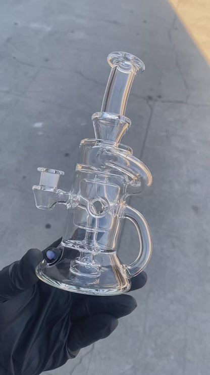 Clear Fab Bloop Klein Recycler by Evan Chait Glassworks