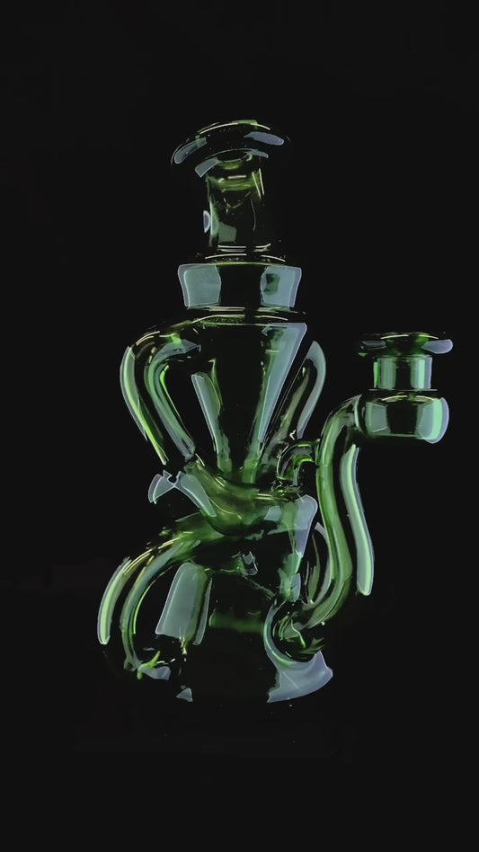 Green Stardust Double Saddle Recycler by Hunter S Glass