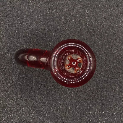 CW Glass Art - 14mm 4-Hole Glass Slide Bowl - Pomegranate