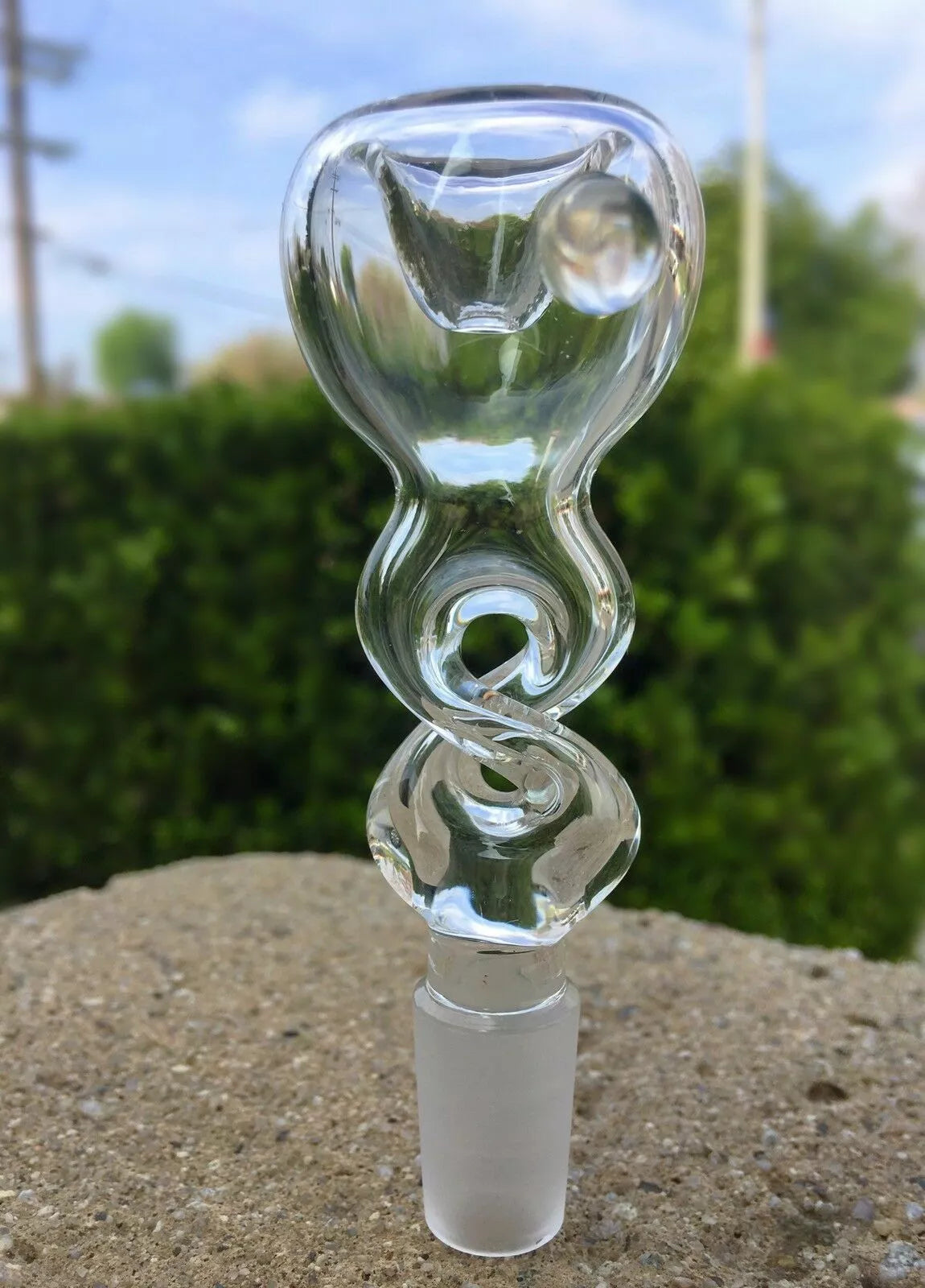 420 Glass - 14mm Single Hole Glass Bowl Slide